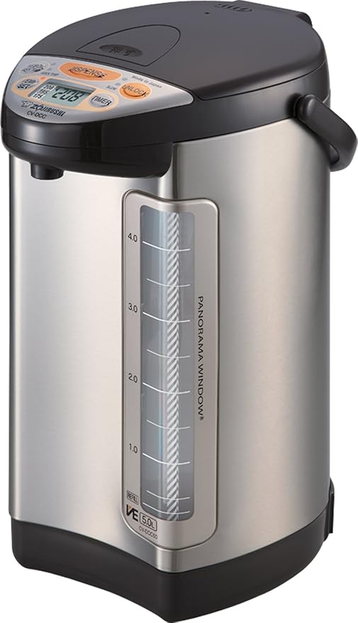 Zojirushi America CV-DCC50XT VE Hybrid Water Boiler And Warmer, 5-Liter, Stainless Dark Brown & Zojirushi NP-HCC18XH Induction Heating System Rice Cooker and Warmer, 1.8 L, Stainless Dark Gray