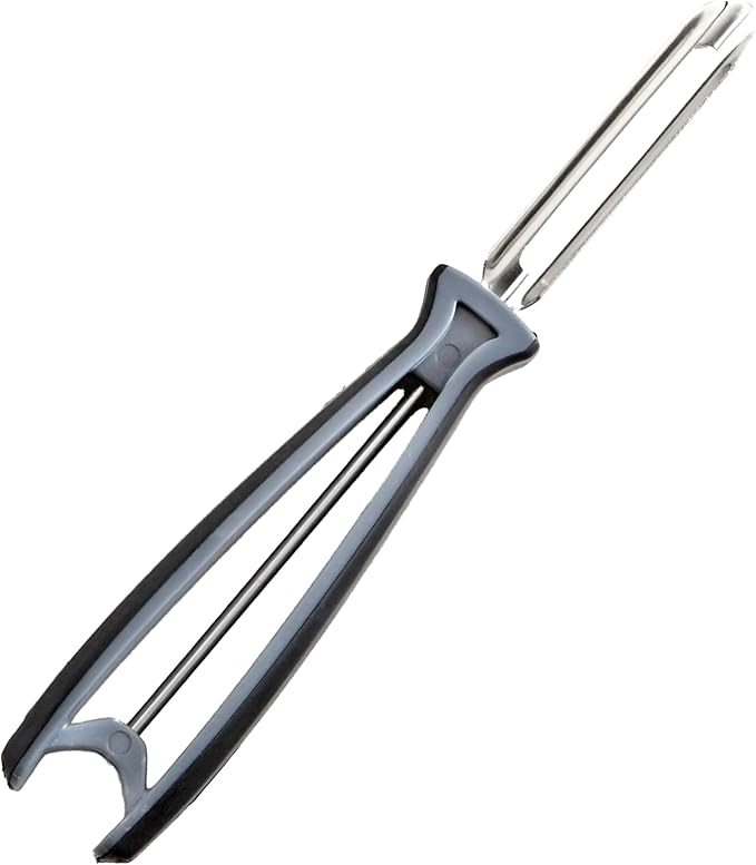 Linden Sweden Soft Grip Peeler - Gray | Rust Resistant Vegetable Peeler with Ergonomic Handle for Safety and Control | Dishwasher Safe Potato Peelers for Kitchen Made in Sweden | 9"L x 2.5"W | 6.5"