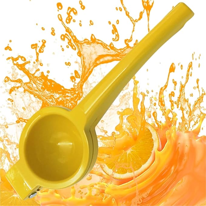 Home Manual Lemon Squeezer Aluminum Alloy Hand Pressed Citrus Orange Juicer Portable Kitchen Tool for Lime Lemon Home Use Yellow 1-5PCS(4pcs)