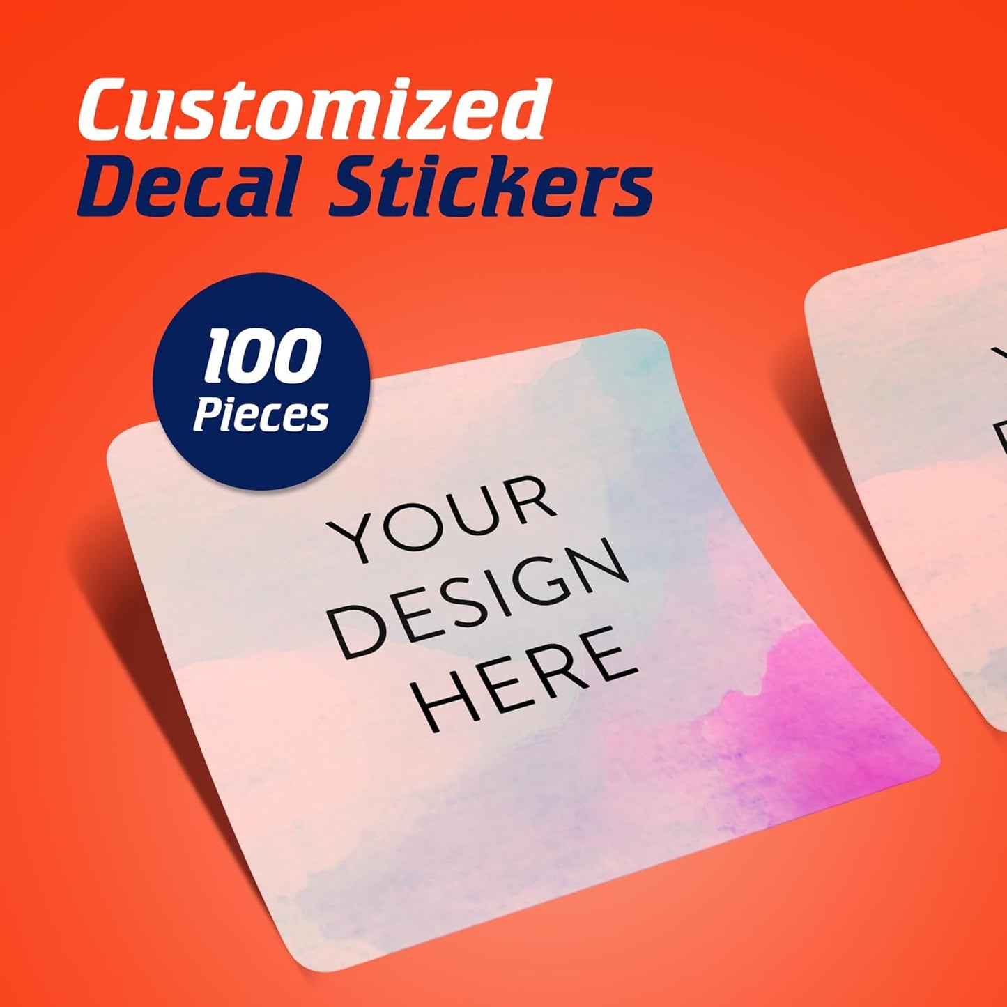 100 Custom Vinyl Stickers - Upload Your own Image, Text, Design, Logo - Personalized Logo Labels for Handmade, Packaging, Bottle, Jars, Candle, Brand Stickers (Rose, 1.5x1.5 Square)