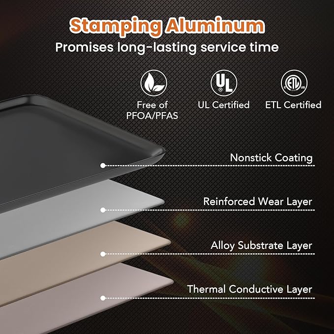 39.5” Electric Griddle, Nonstick Extra Large Teppanyaki Grill with Adjustable Temperature, Drip Pan & Insulated Handles, Easy-to-clean Pancake Griddle, BBQ Grill for Indoor & Party