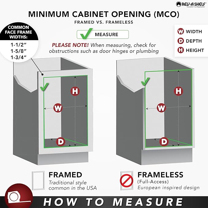Rev-A-Shelf 14" Pullout Storage Organizer for Base Kitchen/Bathroom Cabinets with Soft-Close Full Extension Slides & Adjustable Shelves, 448-BCSC-14C