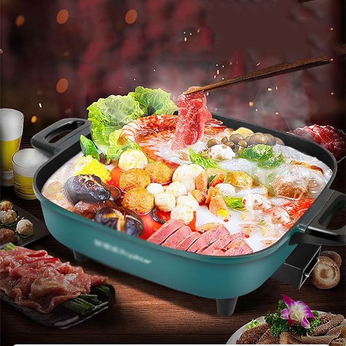 HBJWOV Electric Cooking Pot Multifunctional Electric Hot Pot Intelligent Electric Heating Pot Electric Wok(D)