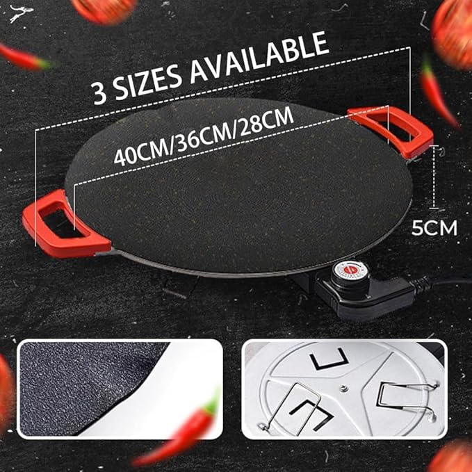 Non-Stick Electric Indoor Grill Pan, 11-15.74in Electric Griddle Nonstick, Multi-functional Korean Electric Indoor Grill, Smokeless Portable Electric Gril (36cm/15in)