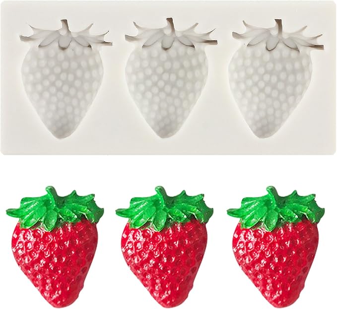 Strawberry Fondant Molds Mini Fruit Chocolate Cake Decorating Silicone Molds For Cupcake Topper Candy Polymer Clay Gum Paste