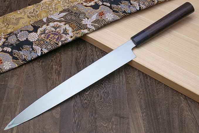 Yoshihiro Shiroko High Carbon Steel Kasumi Yanagi Rosewood Handle Sushi Sashimi Chef Knife (11.8'' (300mm))