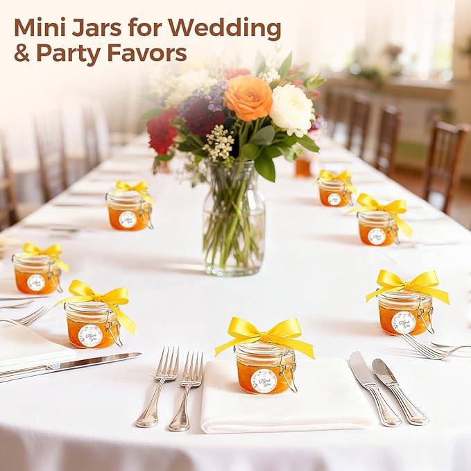 ComSaf 4oz Glass Spice Jars with Airtight Lids (Value Pack of 12), Bulk Mini Mason Jars for DIY Wedding Favors, Spices, Herbs & Crafts, 120ml Small Glass Canisters for Complete Pantry Organization