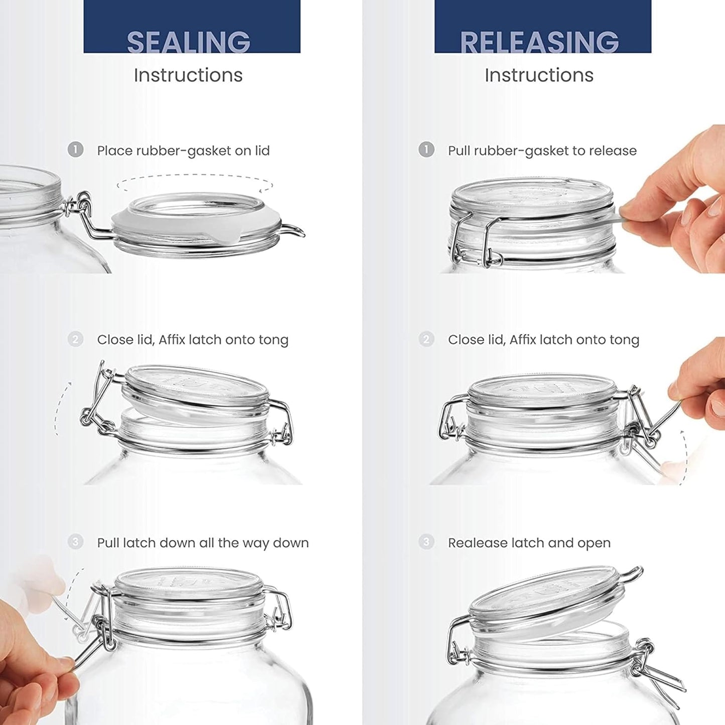 Bormioli Rocco SYNCHKG114546 Fido Clear Glass Jar with 85 mm Gasket , 0.75 Liter (Pack of 2)