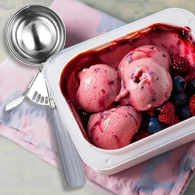 Yuanchu 6 Pcs Ice Cream Scoops, Cookie Scoops for Baking Stainless Steel Ice Cream Scoop Cookie Dough Scoop Scooper 1.57" to 2.76" Portion Scooper Cupcake Food Batter Meatball (0.8-3.7oz)