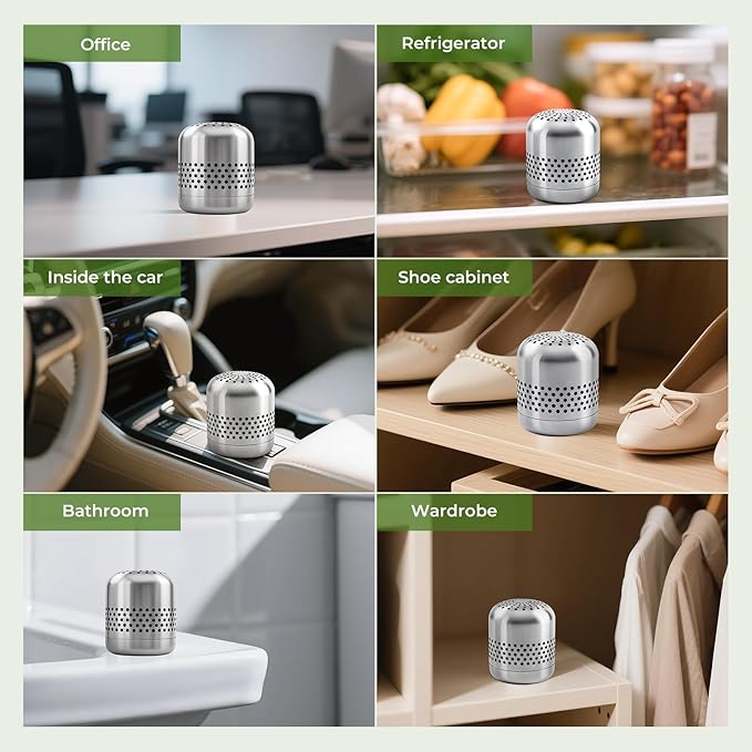 Upgraded Refrigerator Deodorizer – Lasts for 10 Years, Long-Lasting Odor Eliminator for Fridge, Closet, Car -More Effective Than Baking Soda Charcoal Air Purifier - Nano Catalyst Technology (2 Pack)