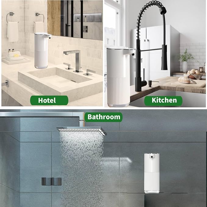 Automatic Liquid Soap Dispenser, Touchless Soap Dispenser Bathroom,Upgrade Hand & Dish Electric Dispenser Adjustable Waterproof Wall Mount Kitchen Auto Soap Pump for Thin and Thick Liquid