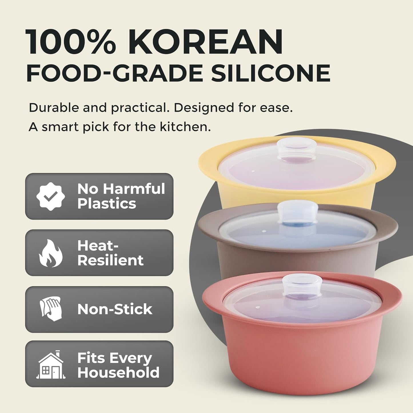 40oz Platinum Silicone Microwave Steamer Pot with Handle & Lid - Korea 100% Food-Grade Steamer Bowl, Heat-Resistant Cooker with Steam Holes, Easy Clean, Dishwasher Safe, Yellow