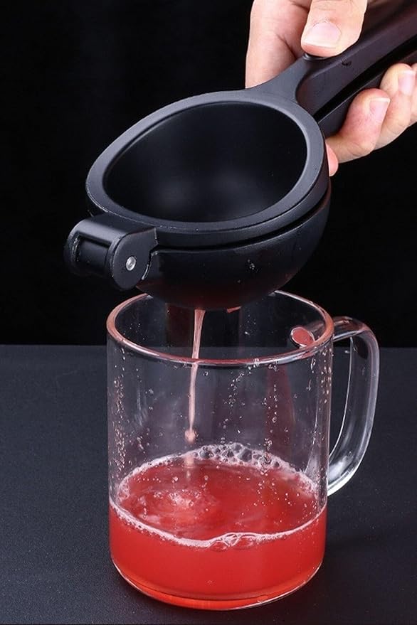 Manual Citrus Juicer Cast Iron Orange Squeezer Heavy Duty Hand Press for Maximum Juice Output, Effortless Use - Black