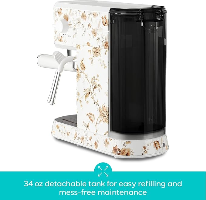 CASABREWS CM5418 Espresso Machine 20 Bar, Compact Espresso Maker with Steam Milk Frother, Stainless Steel Coffee Machine with 34oz Removable Water Tank for Cappuccino, Latte Machine, Blooming Ivory