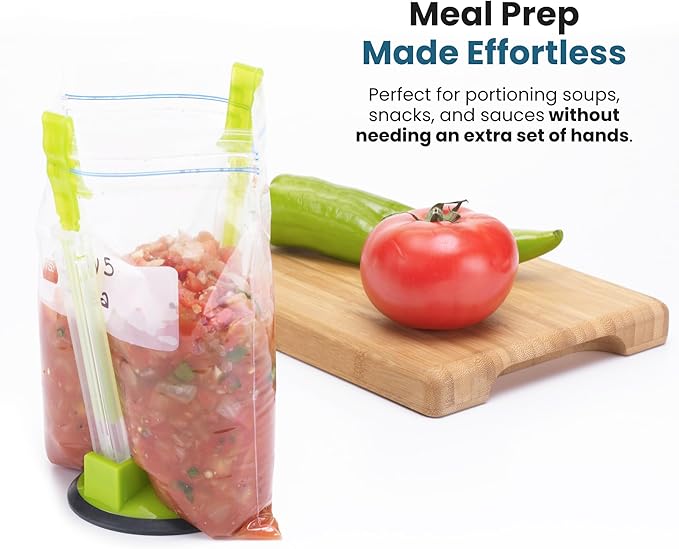 Baggy Rack - (6 Pack) Sandwich Bag Racks, Clip Food Storage Bags Onto Holder, Best Opener for Freezer & Storage Baggie - Ideal Plastic Kitchen, No Hassle Cooking Gadget Solutions For a Clean Pour