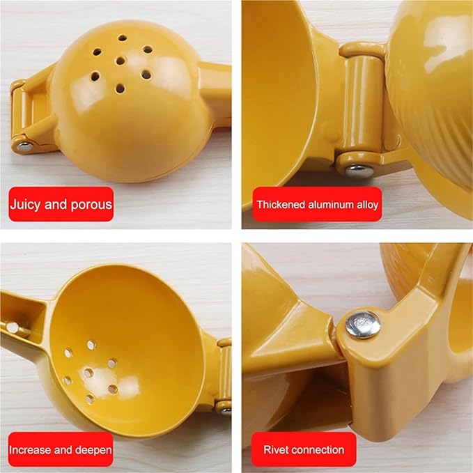 Home Manual Lemon Squeezer Aluminum Alloy Hand Pressed Citrus Orange Juicer Portable Kitchen Tool for Lime Lemon Home Use Yellow 1-5PCS(1pc)