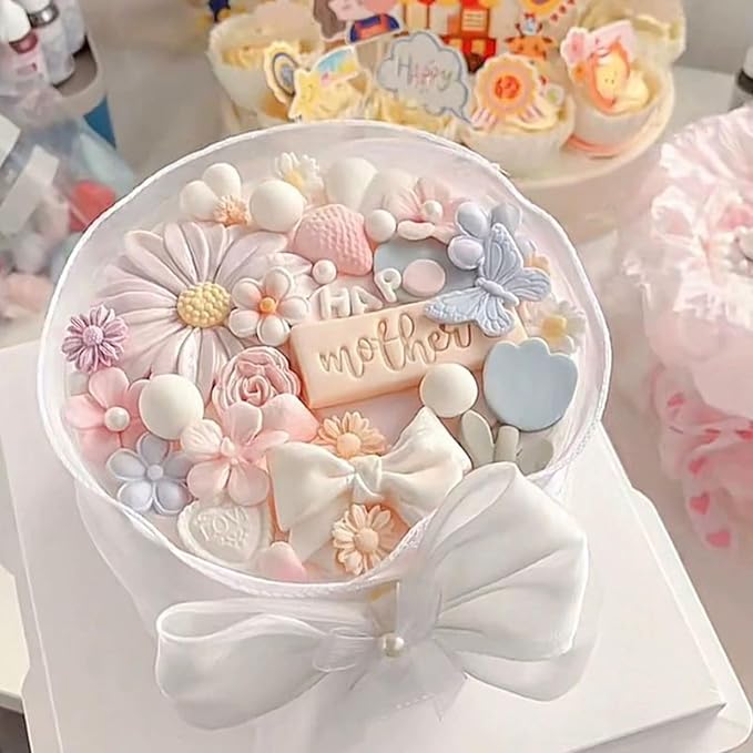 5Pcs Flower Silicone Candy Mold, Mini Fondant Chocolate Molds Small Rose Flower Resin Soap Ice Cube Wax Melt baking Mold for Cake Cupcake Decorationg (pink)