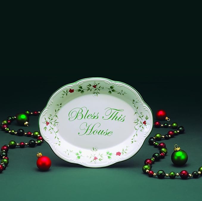 Pfaltzgraff Winterberry Bless This House Plate - 11-Inch