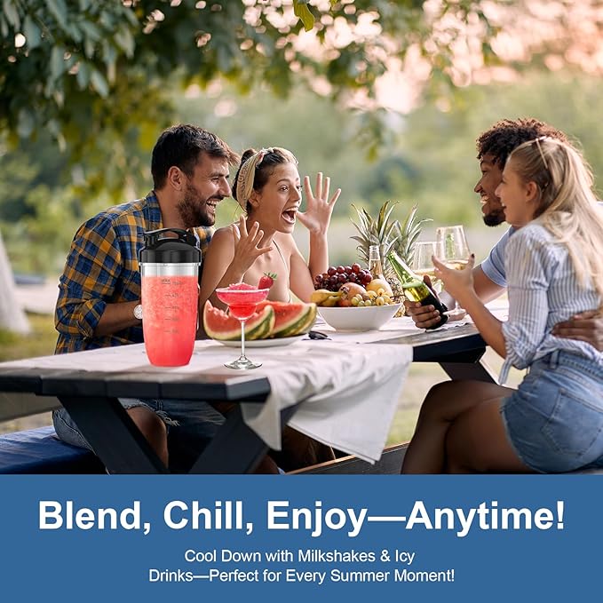 Colarlemo 12-Piece Smoothie Blender Maker 25,000 RPM Personal Blender for Ice Crushing Smoothies & Frozen Drinks Nuts with 23oz, 32oz, 37oz Portable Cups Two 6-Leaf Stainless Steel Blades, Coffee