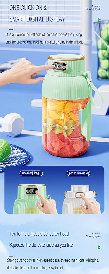 Large-capacity personal size blenders, powerful motor driving ten-blade cutter head, dual large-capacity batteries, TYPE-C fast charging head, 40Oz (1200ml) large capacity (white)