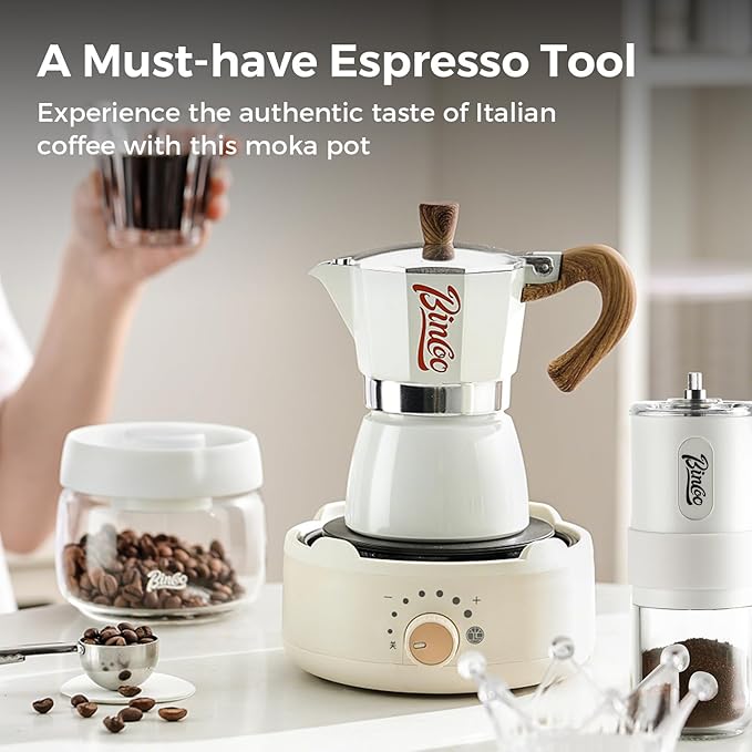 Espresso Maker Stovetop, Moka Pot 3 Cups, Espresso Pot Classic Italian Coffee Maker,Single Safety Valve (Blue, 3 Cup)