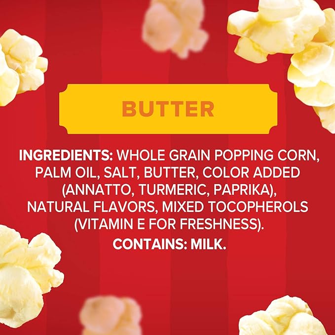 Orville Redenbacher’s Microwave Popcorn, Butter Flavor, 3g Fiber Per Serving, 3.29 oz., 36-Count (Pack of 2)
