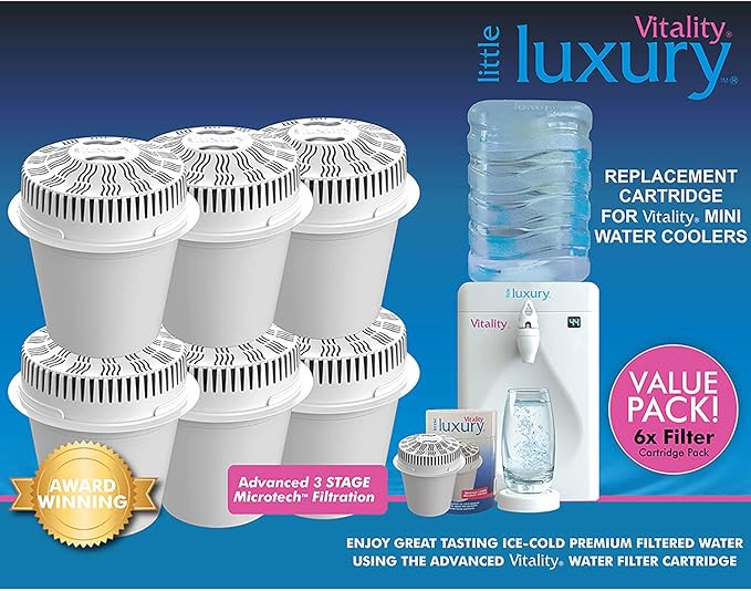 Little Luxury Vitality, Replacement Filters for Water Coolers and Non Cooling Dispensers, 6-Pack