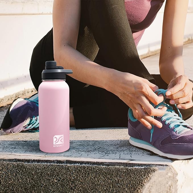 DYSANKY 1 Gallon Insulated Water Bottle | Upgraded Thickened Stainless Steel Metal Portable Sports Large Water Jug for Gym and Hiking with Carrier Bag, Handle Strap | BPA-Free 128 oz