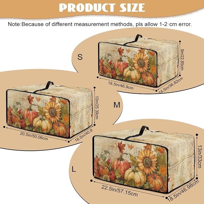 Toaster Oven Dust Cover Small Kitchen Appliance Cover for Countertop Convection Ovens,Small Appliances, L, 18.5 x 22.5 x 13 Inches, Retro Pumpkin Sunflower