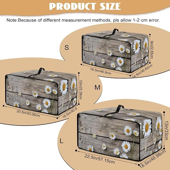 Toaster Oven Cover Washable Small Kitchen Appliance Dust Cover with Pockets, for Air Fryer Toaster Ovens, Microwaves, M, 16.5 x 20.5 x 10 inches, Daisy Wood Grain