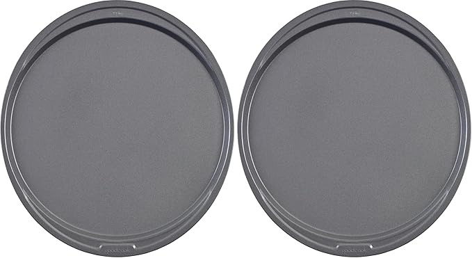 GoodCook Everyday Nonstick Steel Pizza Pan, 12", Gray (Pack of 2)