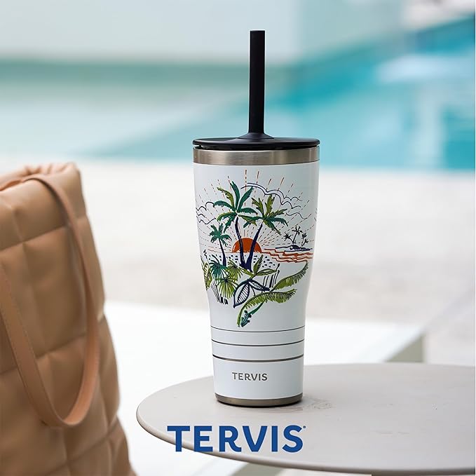 Tervis Traveler Alabama Crimson Tide - Night Game Triple Walled Insulated Tumbler Travel Cup Keeps Drinks Cold & Hot, 30oz with straw, Stainless Steel