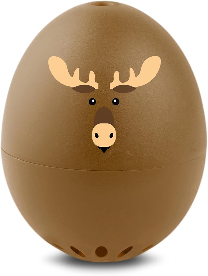 Moose BeepEgg – Egg Timer for Boiling Eggs – Musical Egg Cooker for Soft, Medium, Hard Boiled Eggs – Food Safe – Singing Floating Egg Timer – Egg Cooker for 3 Levels of Doneness - Brainstream
