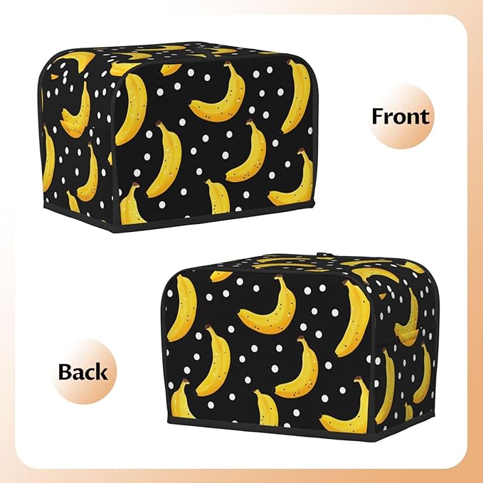 Cute Bananas Toaster Cover, 2 Slice, Polyester, Water Repellent, No Closure