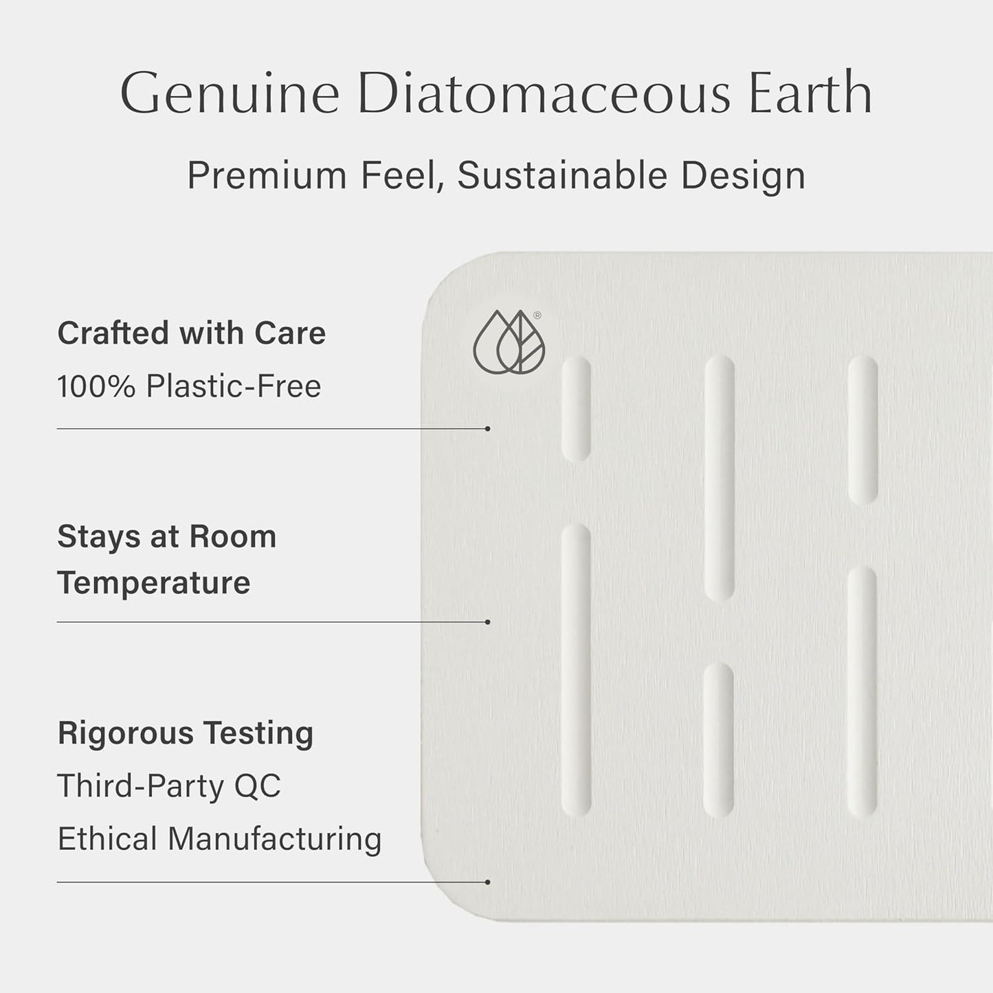 Dorai Home Bath Stone Mat 23.6"x15.4" (2-Pack) – Quick-Dry, Non-Slip Diatomite Stone Bath Mat, Rain Sandstone
