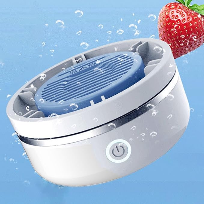 Smart Fruit and Vegetable Washing Machine with 6-Layer Titanium Electrolysis, Hydroxyl & Hypochlorous Oxidation Purifier, Deep Vortex Wash for Fruits, Veggies & Seafood, Auto Shut-Off with Beep