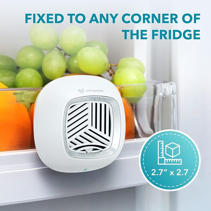 Fridge Deodorizer - Rechargeable Mini USB Refrigerator Deodorizer | Electric Fridge Odor Eliminator Absorber with Charcoal Filter Removes Fridge Smell | More Effective Than Baking Soda
