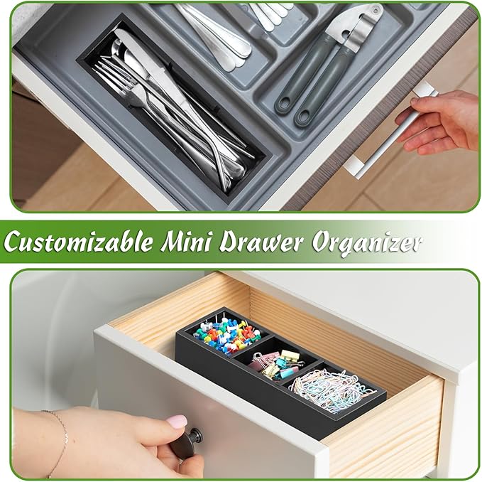 DRASTAR Tea Bag Organizer, Black Wooden Tea Bag Holder& Tampon Holder for Bathroom, Feminine Product Organizer