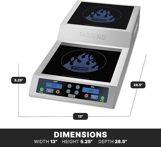 Waring Commercial Heavy-Duty Commercial Double Induction Range, 208/240V, 3600W