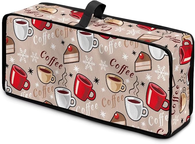 Coffee Print Thin Toaster Cover 2 Slice Dustproof & Water-Resistant 2 Slice Slim Toaster Cover, Easy to Fold and Store Dust Covers for Kitchen Small Appliances