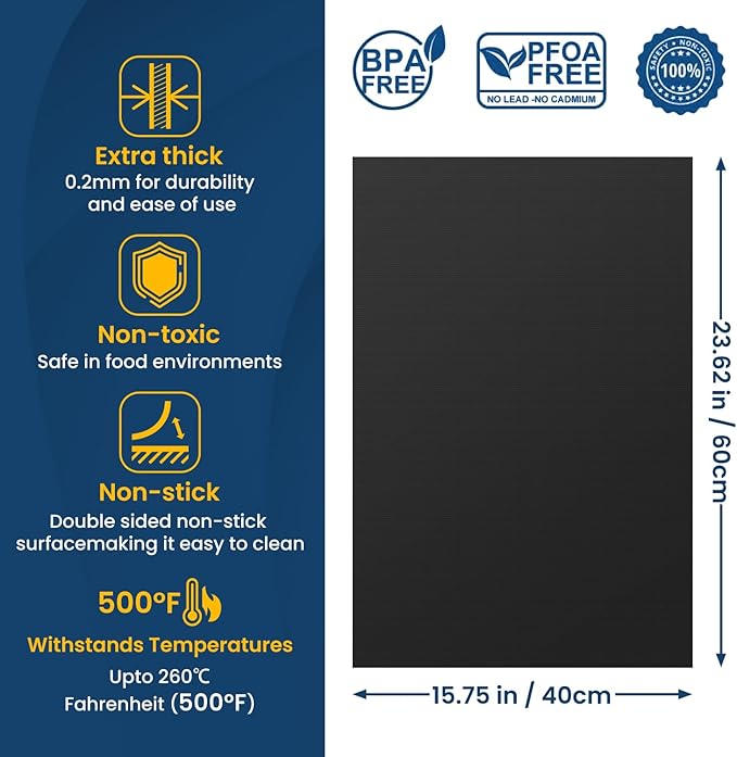 Best German Silicone Baking Mat Roll - Cut to Size + 3Pack Large Heavy Duty Oven Protector Mat