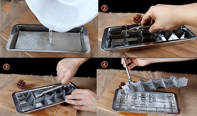 Metal Ice Cube Trays for Freezer with Easy Release Handle,and Building Brick Ice Tray or Candy Mold for Lego Fans,2pcs Ice Freezer Molds