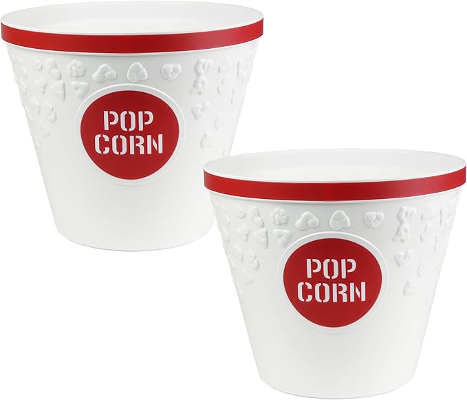 Hutzler Popcorn Buckets, set of 2, Red