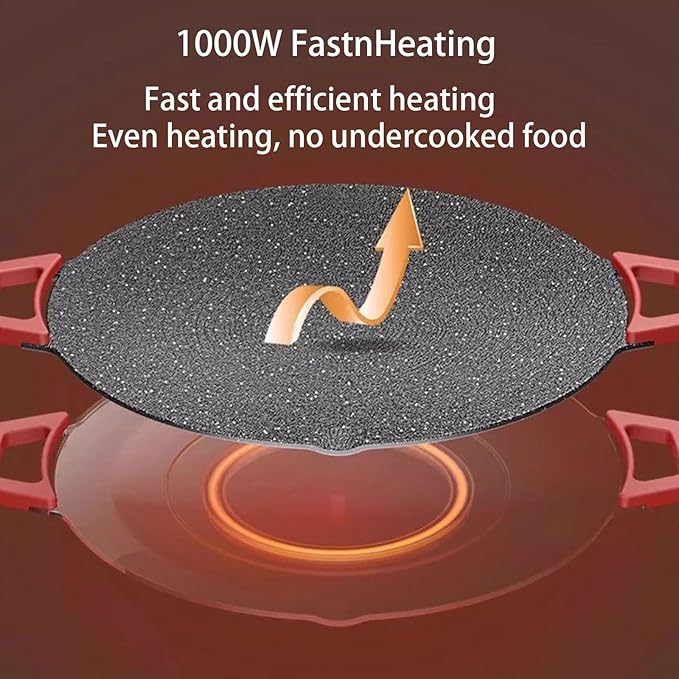 Indoor Grills Electric Smokeless – Nonstick Electric Griddle for Indoor Use, Fast-Heating Compact & Versatile Cooking for Steaks, Pancakes, and BBQ (15.7inch)