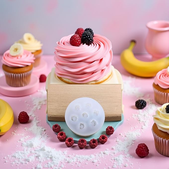 White Molds for Cupcakes Topper Decorating Blueberry Raspberry Icecube Silicone Molds, Fondant Cake Decorating,Baking Tools, Chocolate Candy Making Mold Pastry and Baking