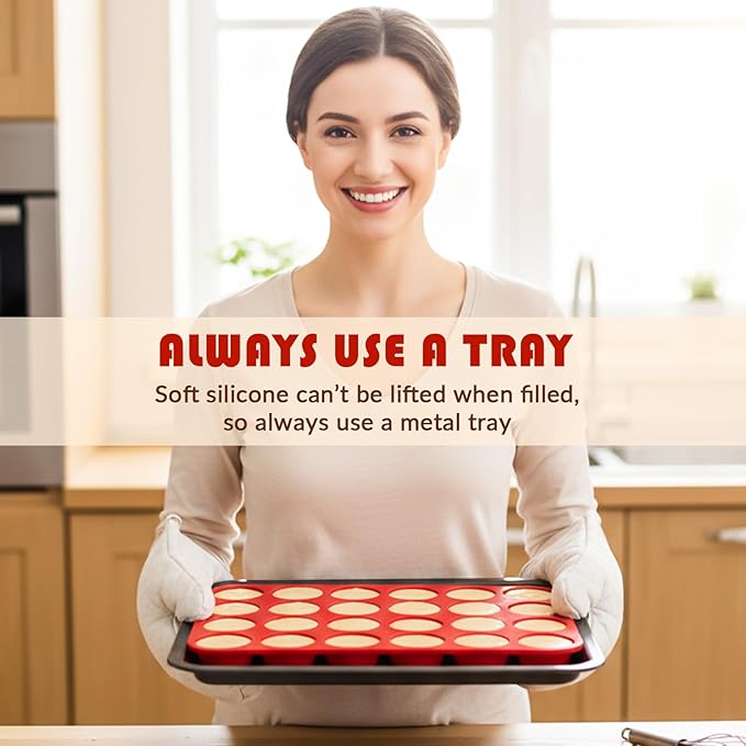 HKNMTT Silicone Mini Muffin Pan for Baking, Cupcake Egg bites Brownie Mold 24 Cup Regular Size, Oven Safe BPA Free kitchen Appliances