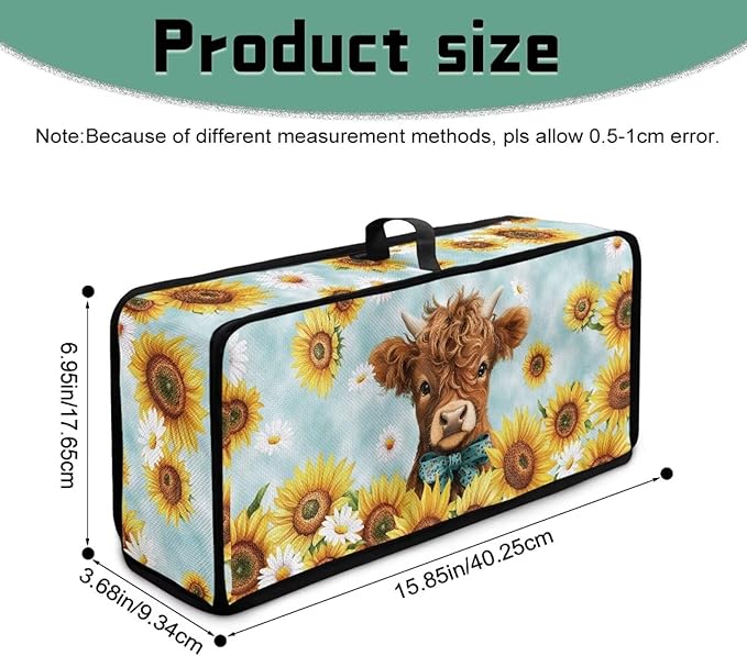 Sunflower Highland Cow Toaster Cover Purple Dust-proof Cover for 2 Slice Slim Toaster Fingerprint Bakeware Protection Fingerprint Bakeware Protection, Wear Resistant