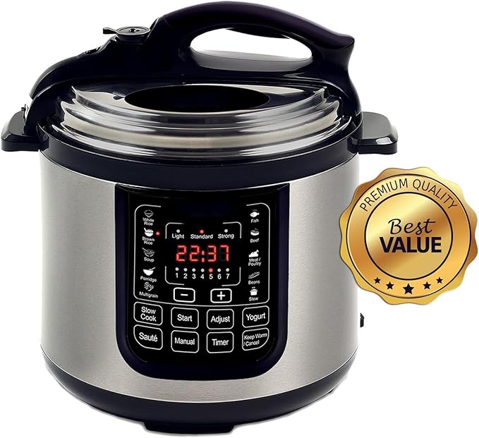 8 Quart Digital Pressure Cooker with 13 Pre-Set Multi-Function Features