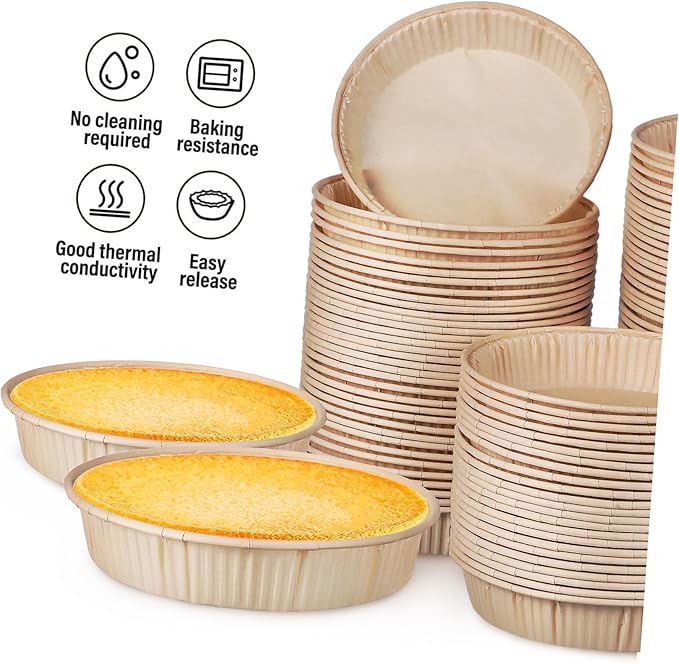200pcs Mini Tart Pans Round Bottom Small Pans Oven Microwave Safe Baking Cups Non-stick Tart Trays for Baking Tools