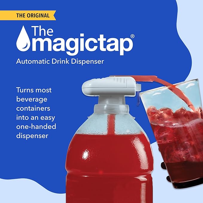 Magic Tap Automatic Drink Dispenser for Fridge, Black (3 Pack), No Spill Milk Dispenser for Fridge, Automatic Milk Dispenser Pump for Gallon Jugs, Water & Juice, Fits Most Bottles, Batteries Required